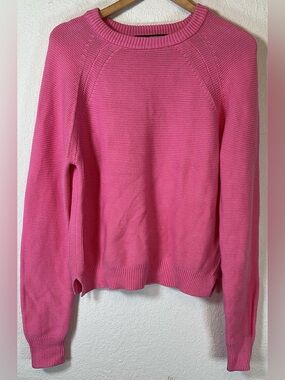 French Connection Pink Cotton Crewneck Sweater